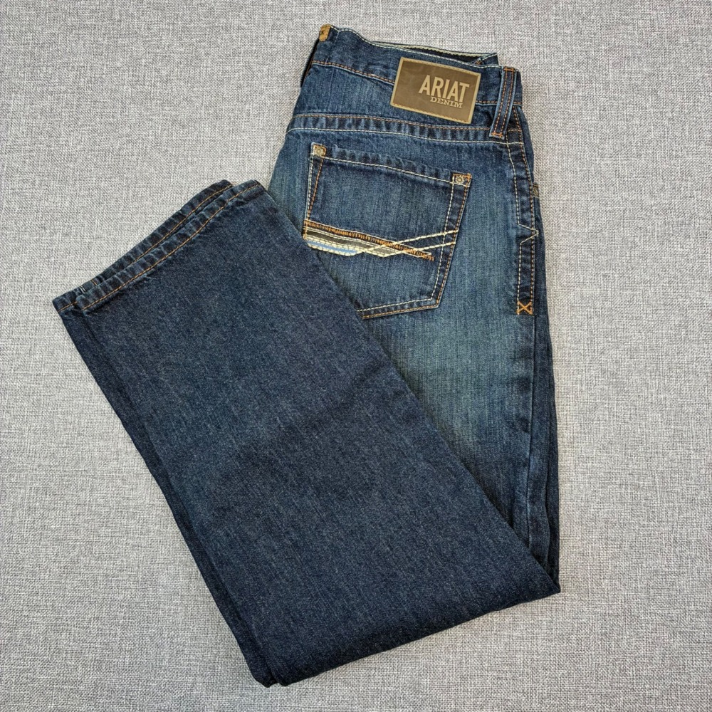 Ariat M2 Relaxed Boot Cut Jeans Mens 34x30 Blue Denim Traditional Workwear